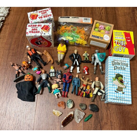 Junk Drawer Action Figures Funny Gifts Rocks And More Lot - Picture 1 of 14